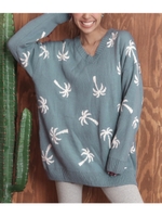 パームツリーニットトップス/ライトブルー(038)