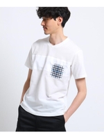 パネルチェックポケット Tシャツ/ホワイト(001)