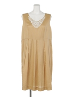 ビーズ付ワンピースドレス/カラシ