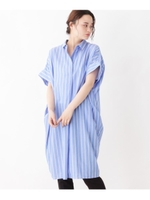 ビックシルエットシャツワンピース/ライトブルー(391)