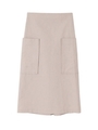 ビッグポケットバックファスナー台形スカート/ライトベージュ