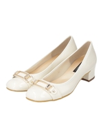 ビット付ストレッチスクエアレインパンプス/IV-E