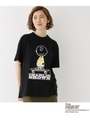 ピーナッツ PEANUTS 別注 チャーリー・ブラウン 半袖 Ｔシャツ/ブラック(019)