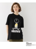 ピーナッツ PEANUTS 別注 チャーリー・ブラウン 半袖 Ｔシャツ/ブラック(019)