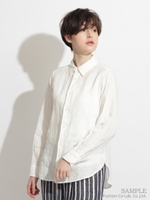 フレンチリネンワッシャーシャツ/ホワイト