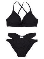 フロントツイストリブビキニ/ブラック