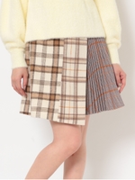 ブロッキングチェックミニスカート/BGE