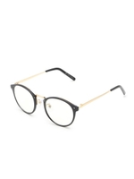 プラスチック＆メタルフレームだてメガネ/ブラック(019)