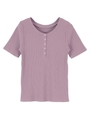 ヘンリーネック半袖カットソー/ラベンダー