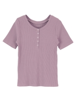 ヘンリーネック半袖カットソー/ラベンダー