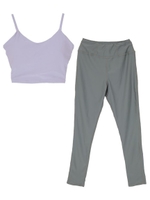 ベーシックショートヨガウェア/ラベンダー/グレー