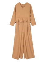 ペプラムコンビネゾン/ベージュ