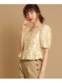 ペプラムフラワーブラウス/イエロー系(430)