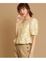 ペプラムフラワーブラウス/イエロー系(430)