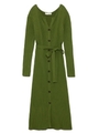ボタンニットワンピース/GRN