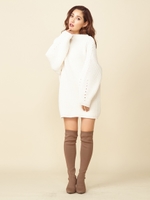 ボリュームニットワンピース/オフホワイト