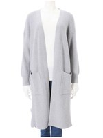 ポケットロングニットカーディガン/グレー