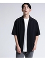 ポリトロオープンカラーシャツ/ブラック(019)