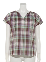 マドラスチェックスキッパーBL/チョコレートブラウン