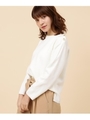 ミラノリブボ−ダ−肩ボタンプルオーバーニット/オフホワイト(003)