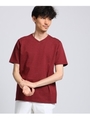 メランジドットカノコ Vネック Tシャツ/ボルドー(064)