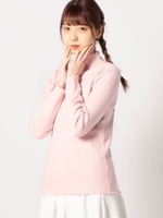 メローフリルハイネックニット/ピンク