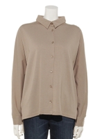 モダール/オーガニックコットン天竺ドルマンスリーブビッグシャツ/ラテ