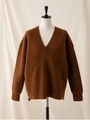 ヤクVネックニットプルオーバー/ブラウン