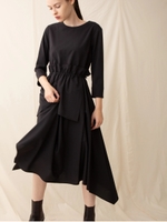 ラップイレヘムワンピース/ブラック