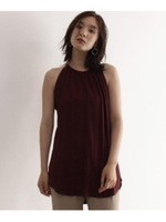 リブアメリカンスリーブカットチュニック/ボルドー(064)