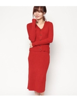 リブニットセットアップ/レッド(025)