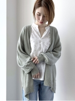 リリヤーンニットチュニックカーディガン/ミント