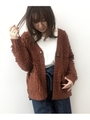 ループ編みニットＢＩＧカーディガン/ブラウン