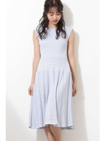 レーシージャガードニットワンピース/ライトブルー(110)