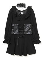 レースアップコルセットワンピース/ブラック