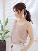レースドッキングキャミTOPS/ベージュ