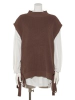 レイヤードベストニット/モカ