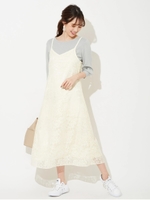 レイヤードワンピースニットセット/ライトグリーン