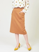 レオパードベルト付タイトスカート/ベージュ