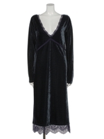 ロングベロアワンピース/ダックブルー