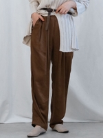 ヴィンテージサテンリラックスパンツ/ブラウン