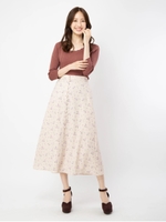 ヴインテージフラワーロングスカート/ベージュ