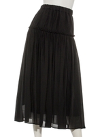 一段ティアードロングスカート/ブラック