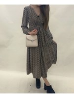 花柄フロントレースアップOP/ブルー