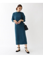 起毛エアリーニットワンピース/ブルー(092)