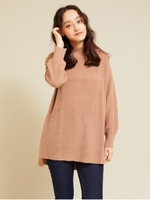 畦ニットプルオーバー/テラコッタ