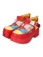 厚底ベルティッドスニーカー/レッドコンビ