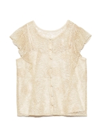 刺繍レースノースリブラウス/OWHT