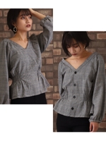 前後2WAYカラーグレンチェックト/ブラック(027)