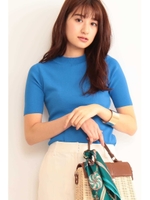 総針コンパクトボトルネックニット/ブルー(110)